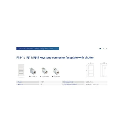 صفحه نمای RJ11 RJ45 با شاتر